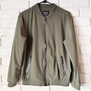 Vogue Dress Olive Green Bomber Jacket Women Sz Small Zip Capsule Wardrobe Staple